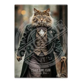 PEAKY PAWS CLUB - FELINE FINE - Maine Coone Cat Fridge Magnet Metal Signs