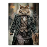 PEAKY PAWS CLUB - FELINE FINE - Maine Coone Cat Fridge Magnet Metal Signs