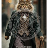 PEAKY PAWS CLUB - FELINE FINE - Maine Coone Cat Mini Metal Sign 15cm x 20cm Metal Signs