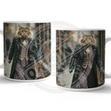 PEAKY PAWS CLUB - FELINE FINE - Maine Coone Cat Mug Metal Signs