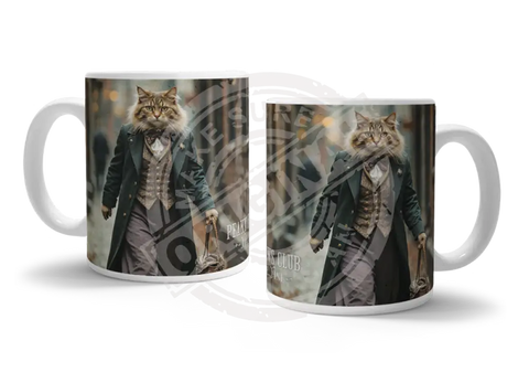 PEAKY PAWS CLUB - FELINE FINE - Maine Coone Cat Fridge Magnet Metal Signs