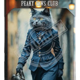 PEAKY PAWS CLUB - FELINE FINE - Russian Blue Cat Mini Metal Sign 15cm x 20cm Metal Signs