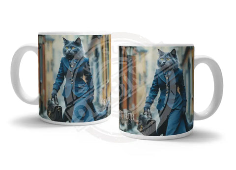 PEAKY PAWS CLUB - FELINE FINE - Russian Blue Cat Fridge Magnet Metal Signs