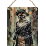 PEAKY PAWS CLUB - FELINE FINE - Siamese Cat Dangler Metal Signs