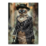 PEAKY PAWS CLUB - FELINE FINE - Siamese Cat Fridge Magnet Metal Signs