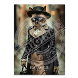 PEAKY PAWS CLUB - FELINE FINE - Siamese Cat Fridge Magnet Metal Signs