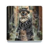 PEAKY PAWS CLUB - FELINE FINE - Siamese Cat Melamine Coaster Metal Signs