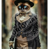 PEAKY PAWS CLUB - FELINE FINE - Siamese Cat Mini Metal Sign 15cm x 20cm Metal Signs