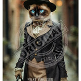 PEAKY PAWS CLUB - FELINE FINE - Siamese Cat Mini Metal Sign 15cm x 20cm Metal Signs