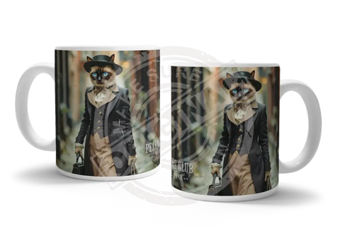 PEAKY PAWS CLUB - FELINE FINE - Siamese Cat Fridge Magnet Metal Signs