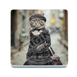PEAKY PAWS CLUB - FELINE FINE - Tabby Cat Melamine Coaster Metal Signs