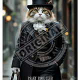 PEAKY PAWS CLUB - FELINE FINE - Tabby Ginger Cat Mini Metal Sign 15cm x 20cm Metal Signs