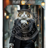 PEAKY PAWS CLUB - FELINE FINE - Tabby Ginger Cat Mini Metal Sign 15cm x 20cm Metal Signs