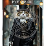 PEAKY PAWS CLUB - FELINE FINE - Tabby Ginger Cat Mini Metal Sign 15cm x 20cm Metal Signs