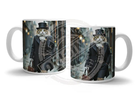 PEAKY PAWS CLUB - FELINE FINE - Tabby Ginger Cat Fridge Magnet Metal Signs