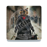 PEAKY PAWS CLUB - FELINE FINE - Tortoiseshell Cat Melamine Coaster Metal Signs