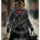 PEAKY PAWS CLUB - FELINE FINE - Tortoiseshell Cat Mini Metal Sign 15cm x 20cm Metal Signs