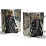 PEAKY PAWS CLUB - FELINE FINE - Tortoiseshell Cat Mug Metal Signs