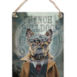 PEAKY PAWS CLUB - French Bulldog Dangler Metal Signs