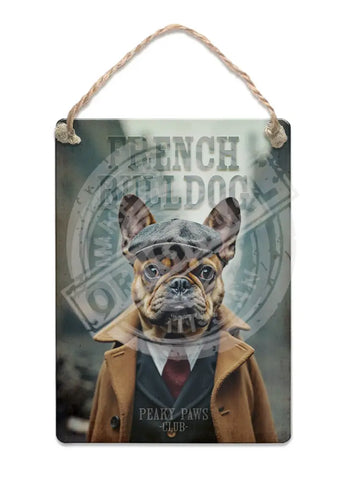 PEAKY PAWS CLUB - French Bulldog Fridge Magnet Metal Signs