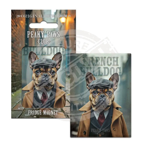 PEAKY PAWS CLUB - French Bulldog Fridge Magnet Metal Signs