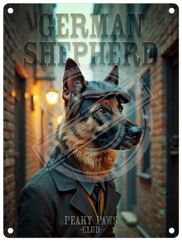 Peaky Paws Club - German Shepherd Metal Signs