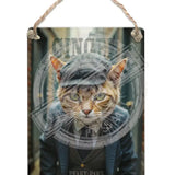 PEAKY PAWS CLUB - Ginger Cat Dangler Metal Signs