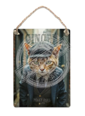 PEAKY PAWS CLUB - Ginger Cat Fridge Magnet Metal Signs