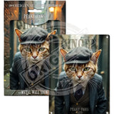PEAKY PAWS CLUB - Ginger Cat Mini Metal Sign 15cm x 20cm Metal Signs