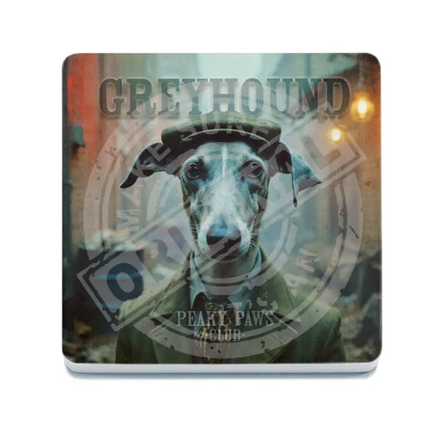 PEAKY PAWS CLUB - Greyhound Fridge Magnet Metal Signs