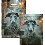 PEAKY PAWS CLUB - Greyhound Mini Metal Sign 15cm x 20cm Metal Signs