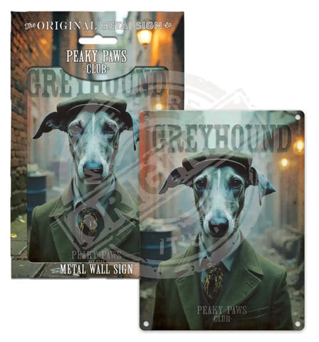 PEAKY PAWS CLUB - Greyhound Fridge Magnet Metal Signs