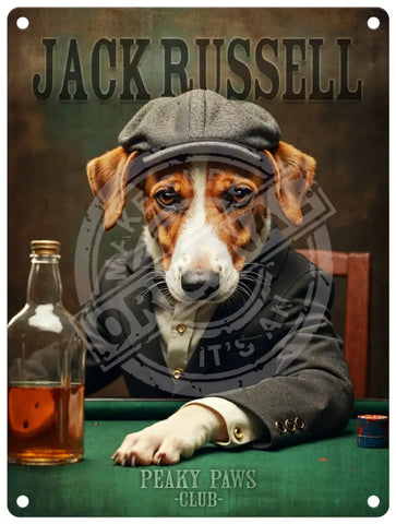 Peaky Paws Club - Jack Russell Metal Signs