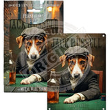 PEAKY PAWS CLUB - Jack Russell Mini Metal Sign 15cm x 20cm Metal Signs