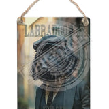 PEAKY PAWS CLUB - Labradoodle Black Dangler Metal Signs