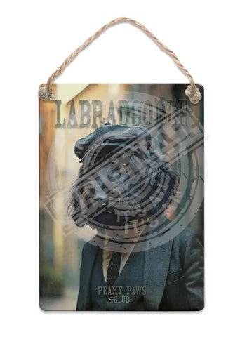 PEAKY PAWS CLUB - Labradoodle Black Fridge Magnet Metal Signs