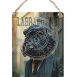PEAKY PAWS CLUB - Labradoodle Black Dangler Metal Signs