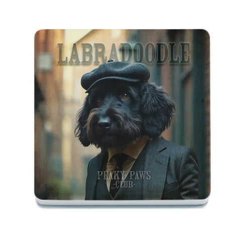 PEAKY PAWS CLUB - Labradoodle Black Fridge Magnet Metal Signs