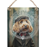 PEAKY PAWS CLUB - Labradoodle Dangler Metal Signs