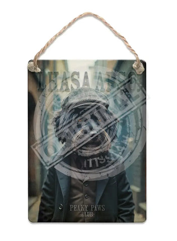 PEAKY PAWS CLUB - Lhasa Apso Fridge Magnet Metal Signs