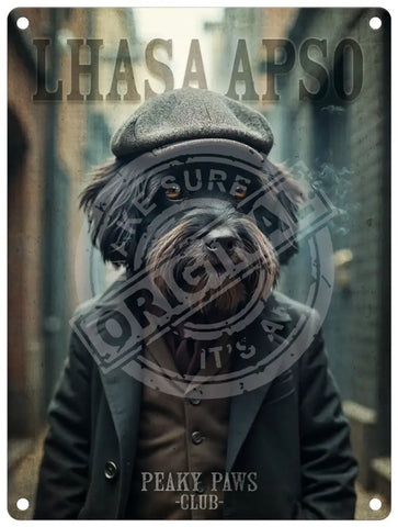 PEAKY PAWS CLUB - Lhasa Apso Fridge Magnet Metal Signs