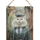 PEAKY PAWS CLUB - Persian Cat Dangler Metal Signs