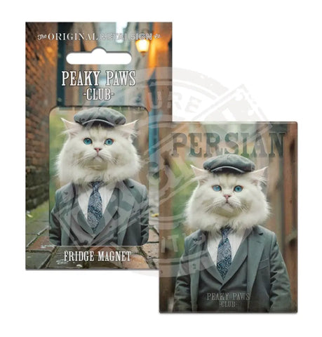 PEAKY PAWS CLUB - Persian Cat Fridge Magnet Metal Signs