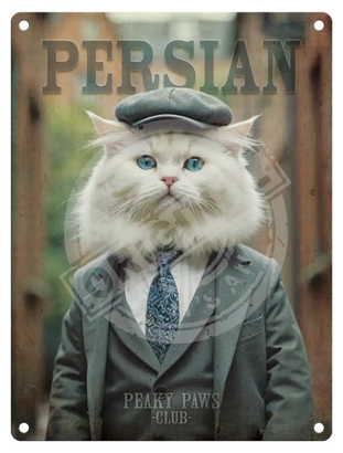 Peaky Paws Club - Persian Cat Metal Signs