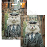 PEAKY PAWS CLUB - Persian Cat Mini Metal Sign 15cm x 20cm Metal Signs