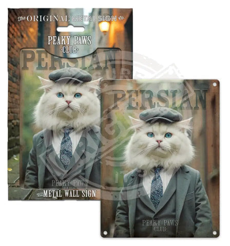 PEAKY PAWS CLUB - Persian Cat Fridge Magnet Metal Signs