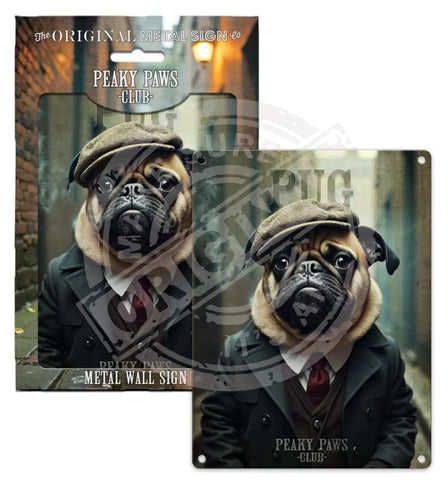 PEAKY PAWS CLUB - Pug Fridge Magnet Metal Signs