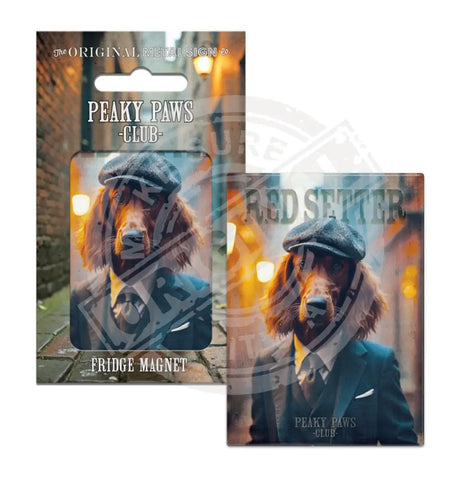 PEAKY PAWS CLUB - Red Setter Fridge Magnet Metal Signs