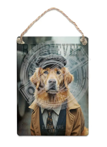 PEAKY PAWS CLUB - Retriever Fridge Magnet Metal Signs