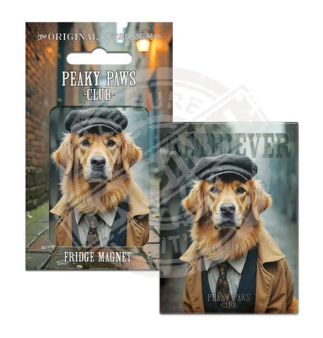 PEAKY PAWS CLUB - Retriever Fridge Magnet Metal Signs